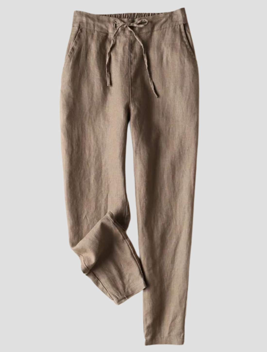 Dünne schlichte Leinenhose - Hochgeschnitten